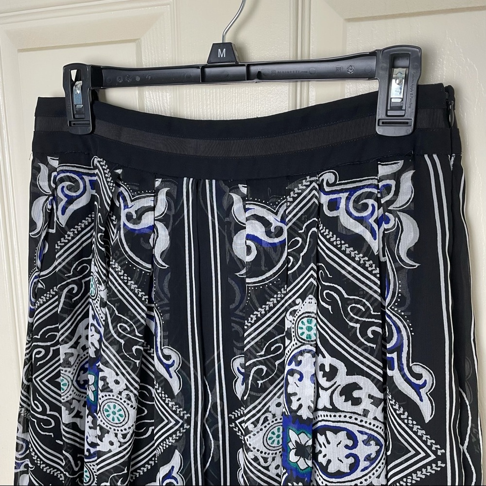 WHBM Black Paisley Skirt Size 6 White House Black Market - Picture 2 of 9